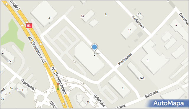 Tczew, Kwiatowa, 2, mapa Tczew