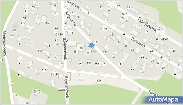 Tomaszów Mazowiecki, Kwarcowa, 12/14, mapa Tomaszów Mazowiecki