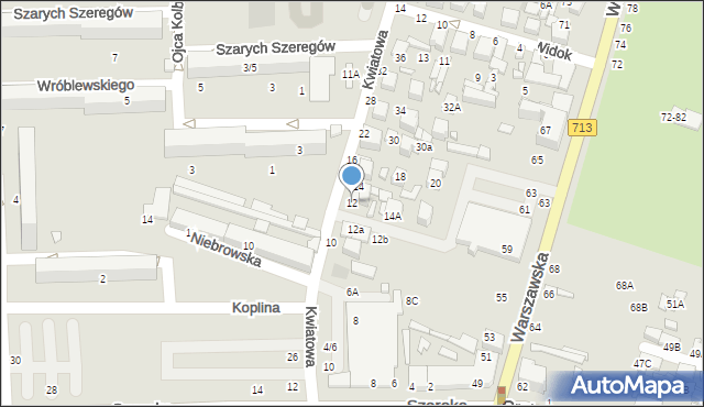 Tomaszów Mazowiecki, Kwiatowa, 12, mapa Tomaszów Mazowiecki