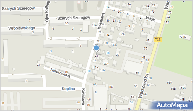 Tomaszów Mazowiecki, Kwiatowa, 14, mapa Tomaszów Mazowiecki