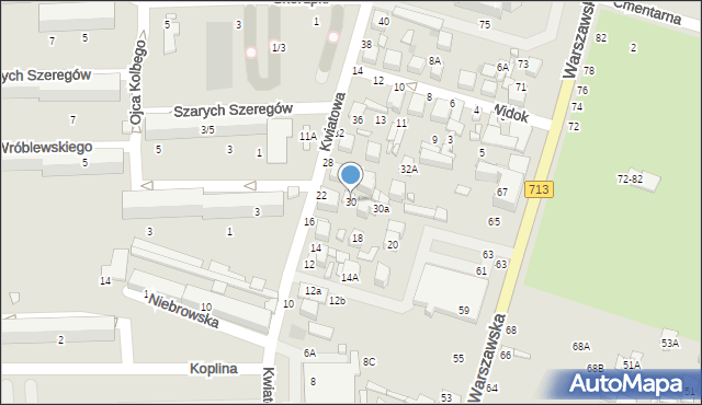 Tomaszów Mazowiecki, Kwiatowa, 30, mapa Tomaszów Mazowiecki