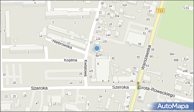 Tomaszów Mazowiecki, Kwiatowa, 6A, mapa Tomaszów Mazowiecki