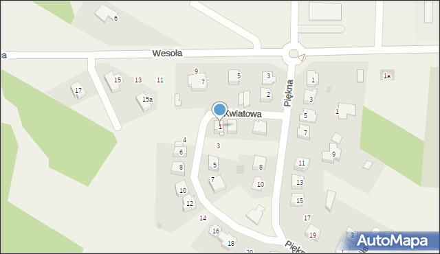 Troszyn, Kwiatowa, 1, mapa Troszyn