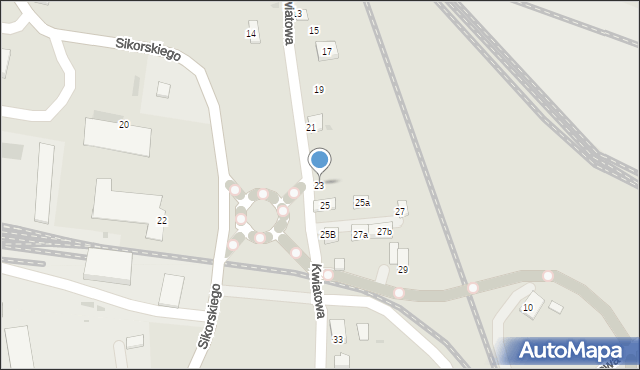 Trzebinia, Kwiatowa, 23, mapa Trzebinia