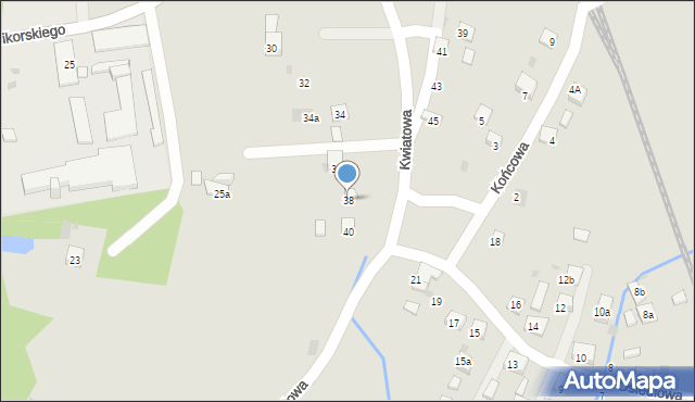 Trzebinia, Kwiatowa, 38, mapa Trzebinia