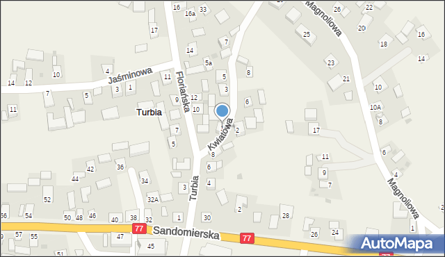 Turbia, Kwiatowa, 1, mapa Turbia