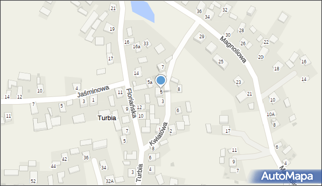 Turbia, Kwiatowa, 5, mapa Turbia