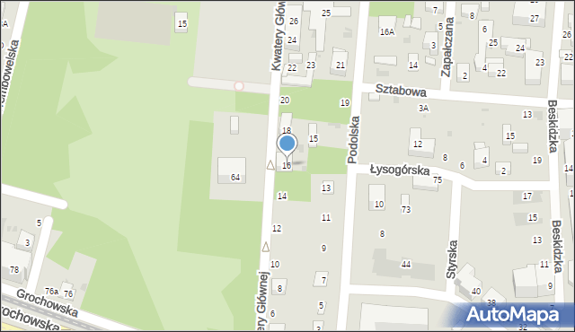 Warszawa, Kwatery Głównej, 16, mapa Warszawy