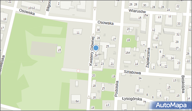 Warszawa, Kwatery Głównej, 24, mapa Warszawy