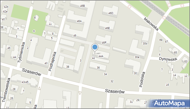 Warszawa, Kwatery Głównej, 44, mapa Warszawy