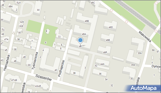 Warszawa, Kwatery Głównej, 46, mapa Warszawy