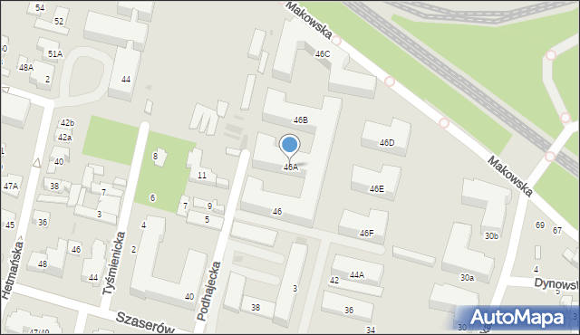 Warszawa, Kwatery Głównej, 46A, mapa Warszawy