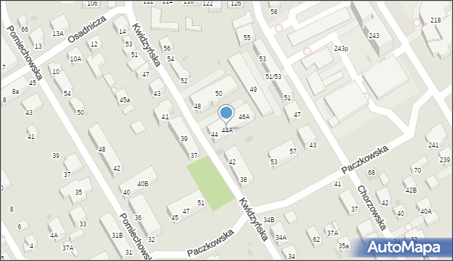 Warszawa, Kwidzyńska, 44A, mapa Warszawy