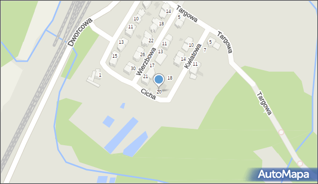 Więcbork, Kwiatowa, 20, mapa Więcbork