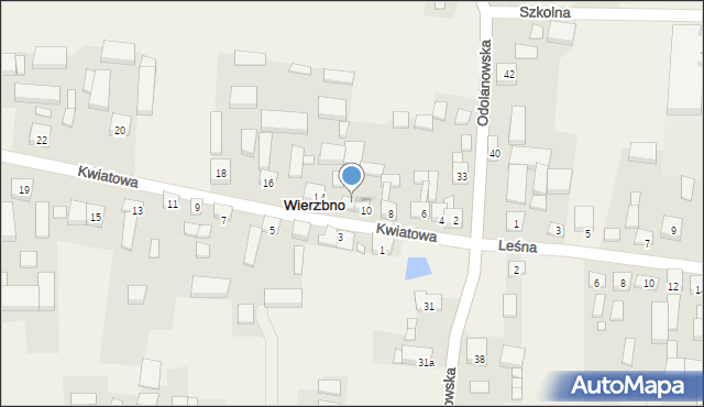 Wierzbno, Kwiatowa, 12, mapa Wierzbno