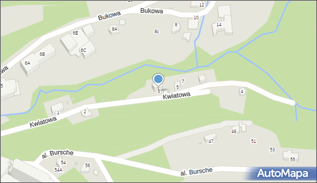 Wisła, Kwiatowa, 3, mapa Wisła