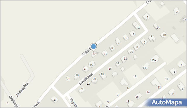 Wiślinka, Kwiatowa, 13, mapa Wiślinka