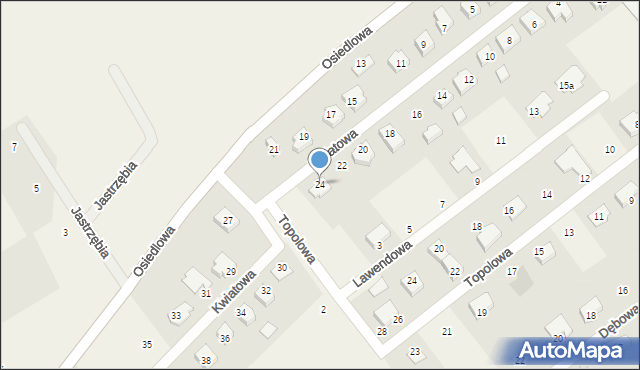 Wiślinka, Kwiatowa, 24, mapa Wiślinka