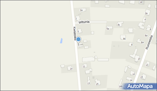 Witunia, Kwiatowa, 7, mapa Witunia