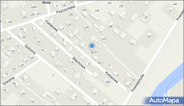 Wola, Kwiatowa, 9, mapa Wola