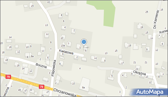 Wola Filipowska, Kwiatowa, 5a, mapa Wola Filipowska