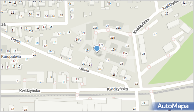 Wrocław, Kwidzyńska, 17a, mapa Wrocławia