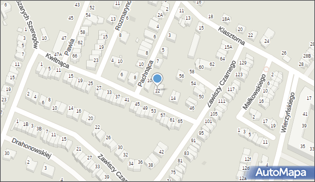 Wrocław, Kwitnąca, 12, mapa Wrocławia