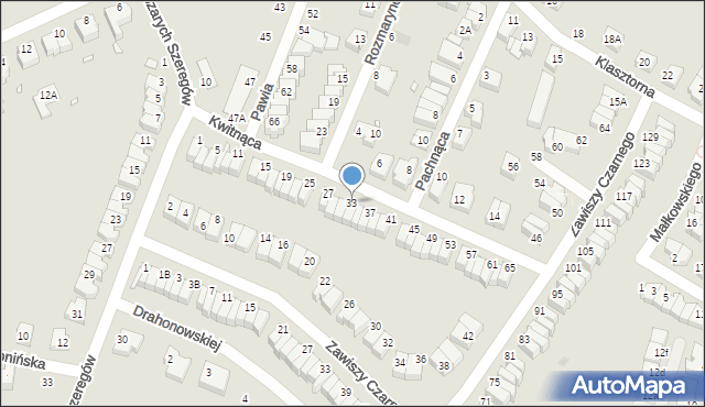 Wrocław, Kwitnąca, 33, mapa Wrocławia