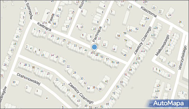 Wrocław, Kwitnąca, 47, mapa Wrocławia