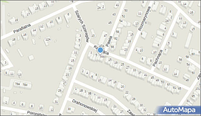 Wrocław, Kwitnąca, 9, mapa Wrocławia