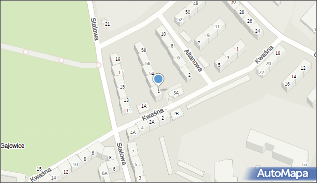 Wrocław, Kwaśna, 1, mapa Wrocławia
