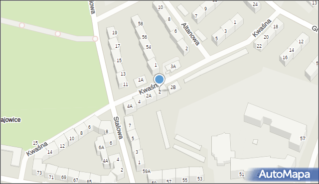 Wrocław, Kwaśna, 2, mapa Wrocławia