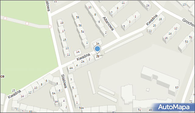 Wrocław, Kwaśna, 2B, mapa Wrocławia