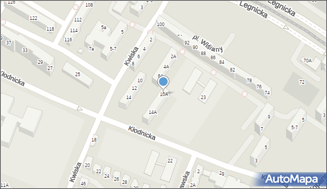 Wrocław, Kwiska, 10A, mapa Wrocławia