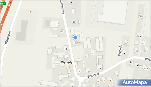 Wypędy, Kwietniowa, 16, mapa Wypędy