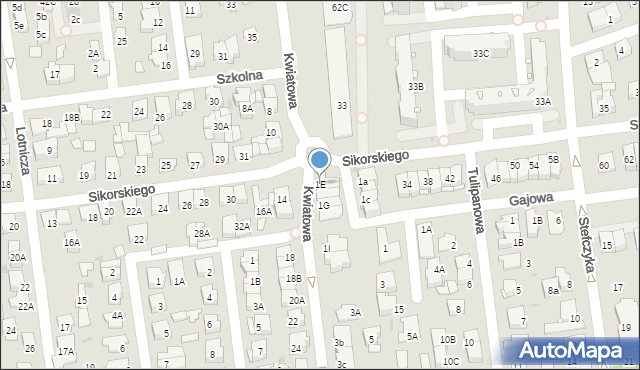 Ząbki, Kwiatowa, 1E, mapa Ząbki