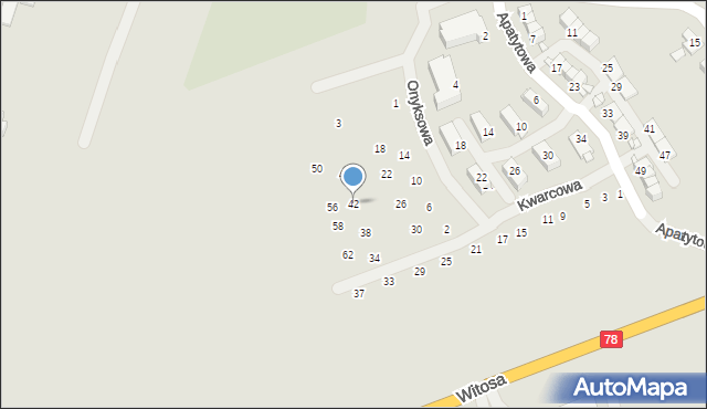 Zabrze, Kwarcowa, 42, mapa Zabrza