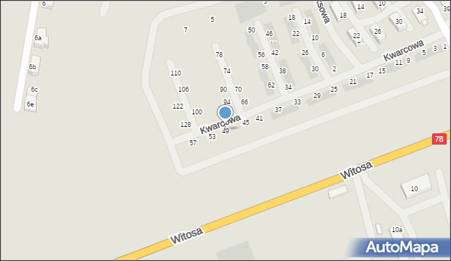 Zabrze, Kwarcowa, 49, mapa Zabrza