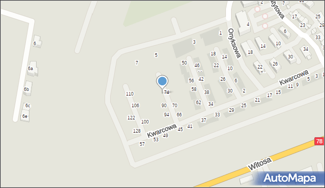 Zabrze, Kwarcowa, 88, mapa Zabrza