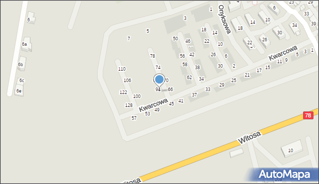 Zabrze, Kwarcowa, 96, mapa Zabrza