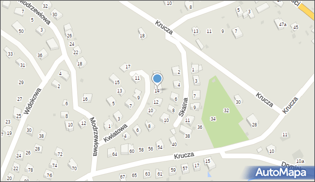 Zagórz, Kwiatowa, 14, mapa Zagórz