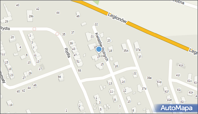 Zamość, Kwiatów Polnych, 17, mapa Zamościa