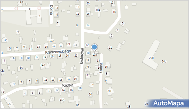 Zamość, Kwiatowa, 10a, mapa Zamościa