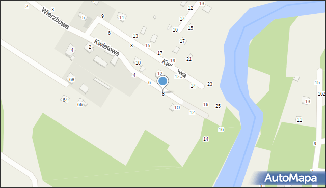 Zawiszyn, Kwiatowa, 8, mapa Zawiszyn