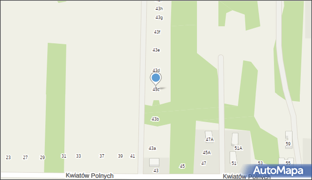 Zawodne, Kwiatów Polnych, 43c, mapa Zawodne