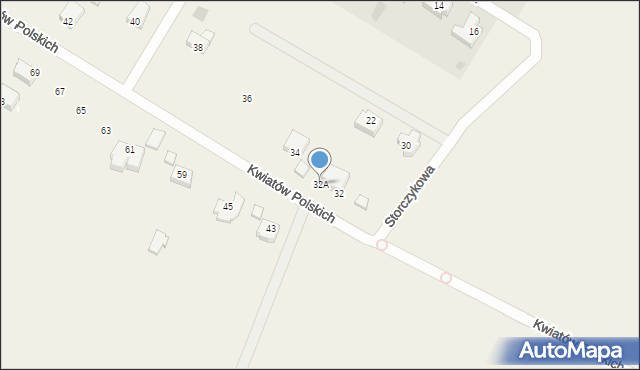 Zieleniewo, Kwiatów Polskich, 32A, mapa Zieleniewo