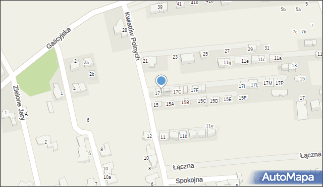 Zielonki, Kwiatów Polnych, 17A, mapa Zielonki