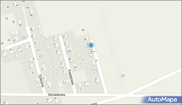 Zimna Wódka, Kwiatowa, 12, mapa Zimna Wódka