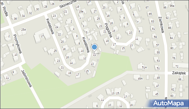 Złotów, Kwiatowa, 11, mapa Złotów
