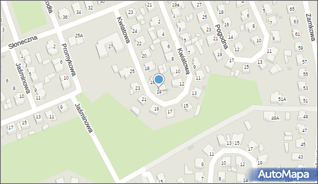 Złotów, Kwiatowa, 14, mapa Złotów